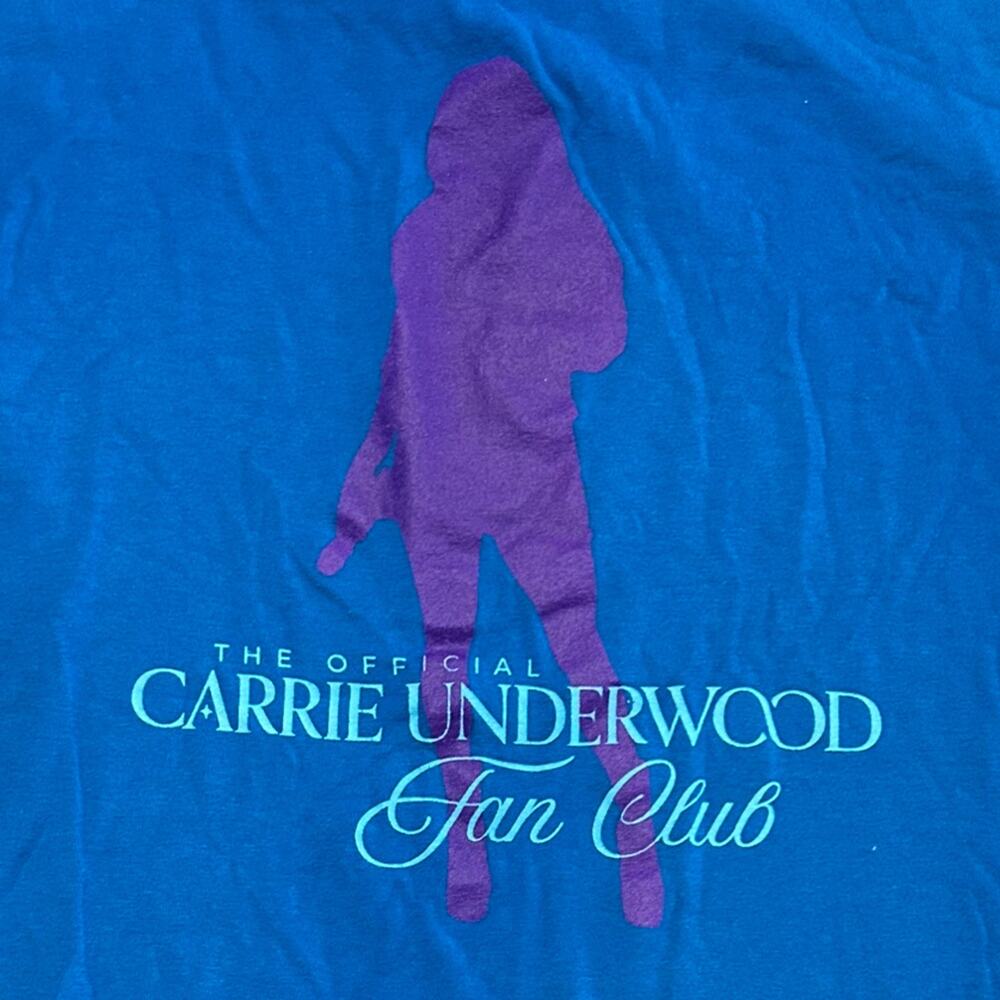 Carrie Underwood Official Fan Club T-Shirt XXL Blue Country Music Graphic Tee